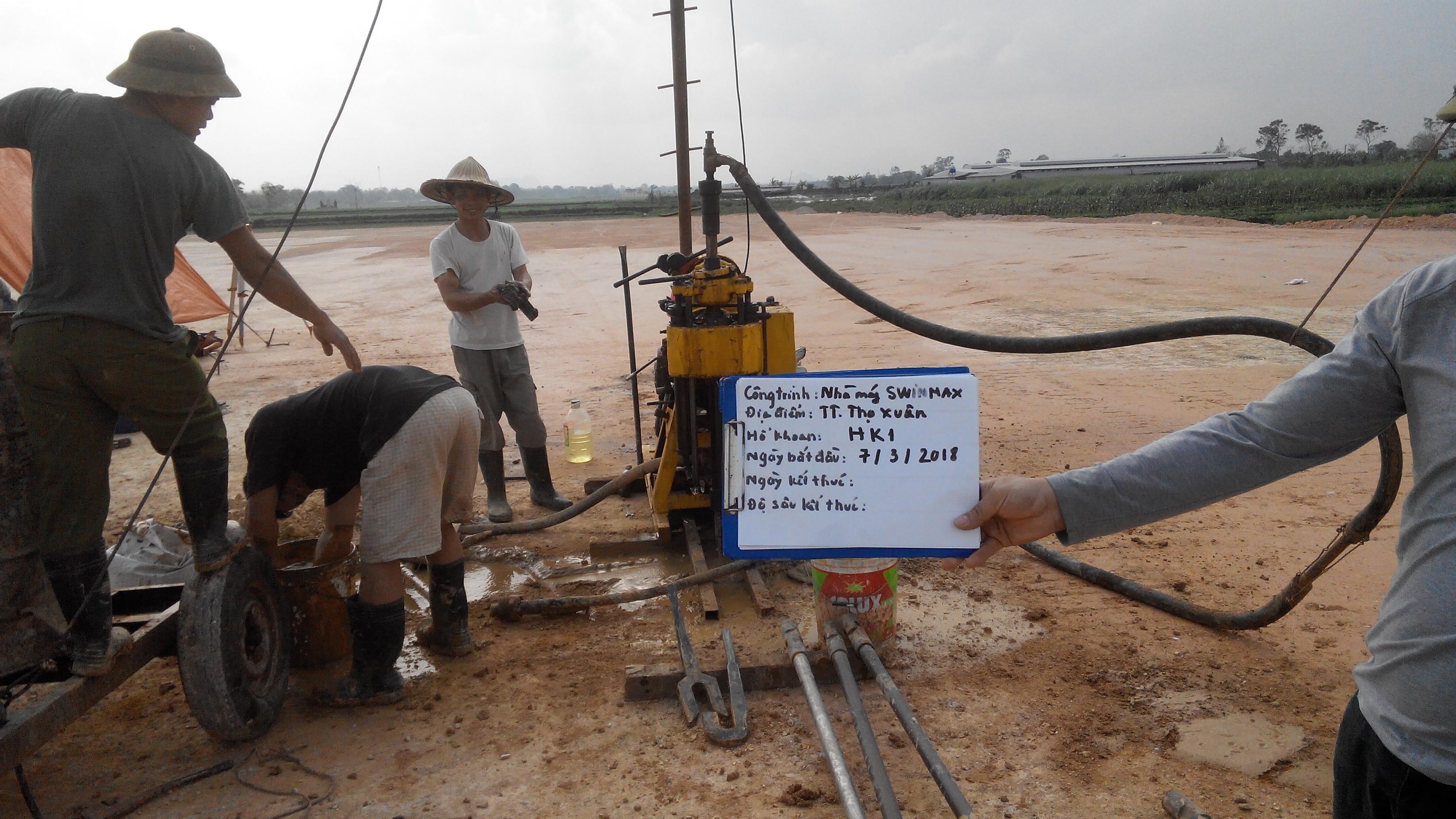 Khảo sát địa chất công trình bằng máy khoan