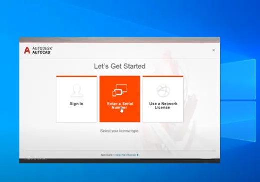 Khởi động AutoCAD 2017 và chọn Enter a Serial Number để nhập thông tin bản quyền