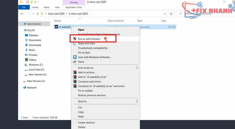 Khởi động công cụ kích hoạt bản quyền AutoCAD 2020
