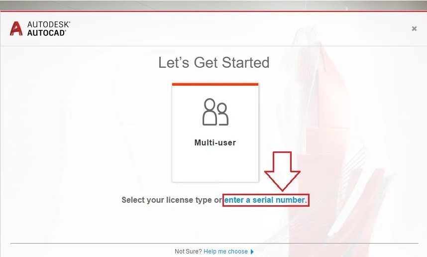Khởi động quá trình kích hoạt bản quyền AutoCAD 2019 bằng serial number