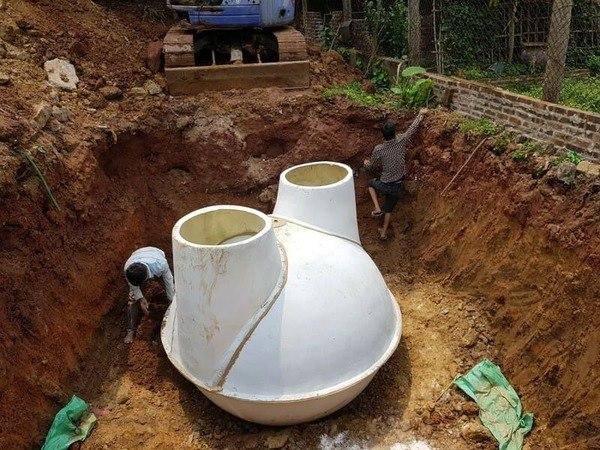 Khu vực lắp đặt hầm biogas composite tiết kiệm diện tích, tối ưu hóa không gian trang trại và mang lại hiệu quả năng lượng