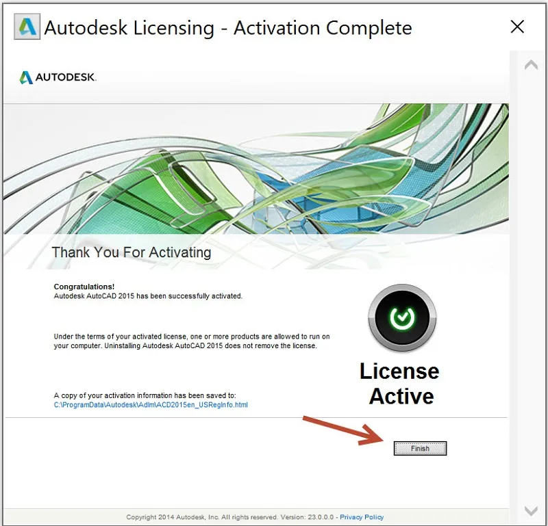Kích hoạt AutoCAD 2015 thành công và sẵn sàng sử dụng