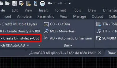 Kích hoạt lệnh CDSL để tạo Dimstyle chuyên dụng cho không gian Layout