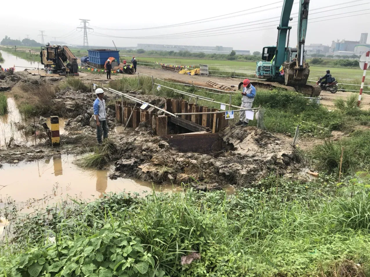 Vị trí lắp đặt ống địa kỹ thuật bằng máy khoan tự động cho dự án xây dựng ngầm