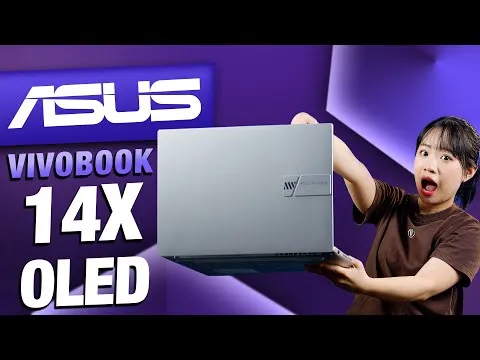 Laptop Asus Vivobook 14X OLED K3405VC với màn hình OLED rực rỡ, hiển thị màu sắc sống động và chi tiết cao cho các tác vụ thiết kế AutoCAD.