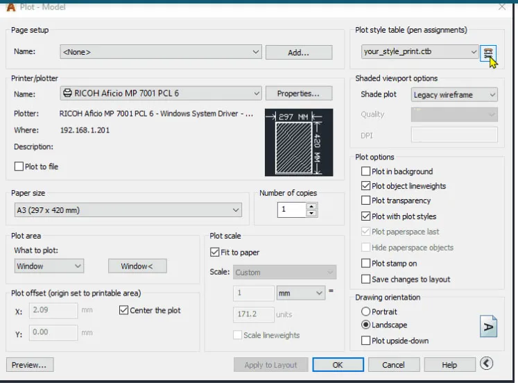 Lựa chọn máy in hoặc xuất bản vẽ AutoCAD sang định dạng PDF để bảo toàn bố cục và chất lượng