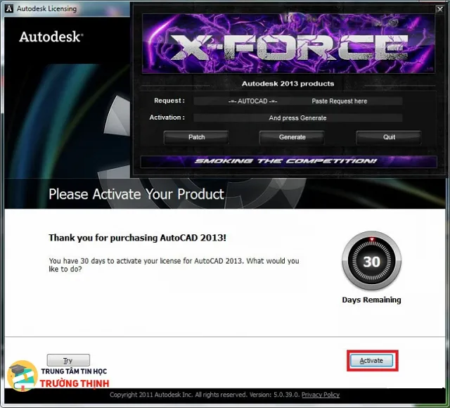 Lựa chọn tùy chọn I have an activation code from Autodesk để nhập mã kích hoạt cho AutoCAD 2013.