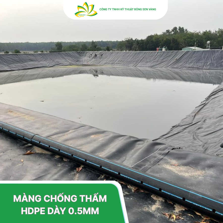 Màng chống thấm HDPE được thi công cẩn thận để đảm bảo hiệu quả chống thấm tối ưu cho lòng hồ chứa nước lớn