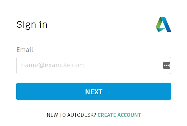 Màn hình đăng nhập và tạo tài khoản Autodesk mới để cài đặt AutoCAD sinh viên miễn phí