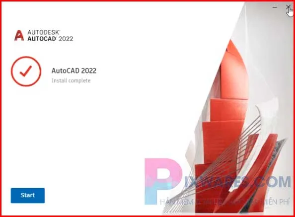 Màn hình hoàn tất cài đặt AutoCAD 2020, sẵn sàng để sử dụng bản full crack