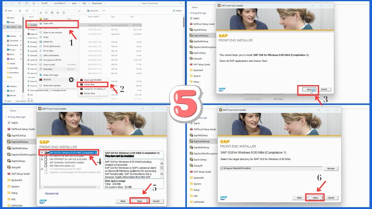 Màn hình hướng dẫn cài đặt phần mềm SAP GUI trên hệ điều hành Windows.