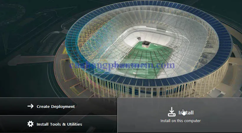 Màn hình lựa chọn Install để tiến hành cài đặt phần mềm AutoCAD 2013