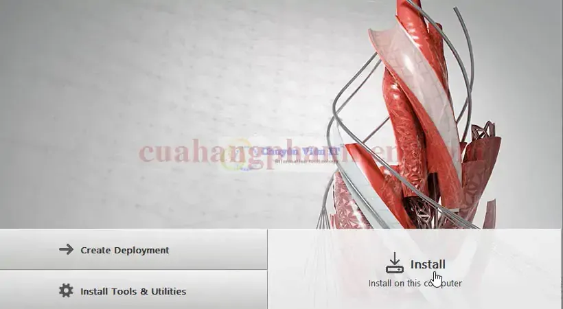 Màn hình lựa chọn Install để tiến hành cài đặt phần mềm AutoCAD 2018 full.