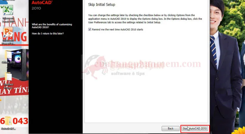 Màn hình lựa chọn tùy chọn kích hoạt AutoCAD 2010
