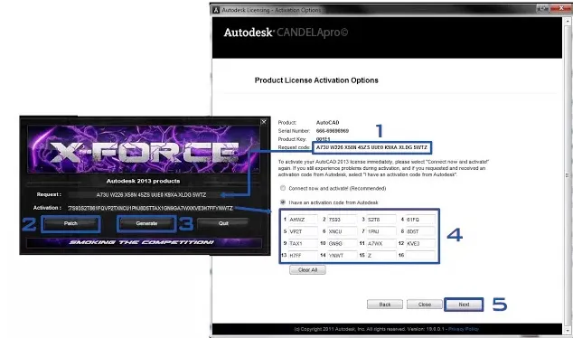 Màn hình yêu cầu nhập số serial khi kích hoạt AutoCAD 2014 64bit