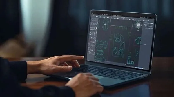 Minh họa một máy tính xách tay với cấu hình phù hợp để chạy AutoCAD 2010 mượt mà, đáp ứng yêu cầu hệ thống tối thiểu.