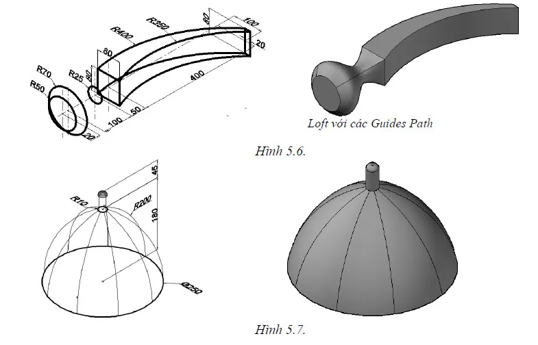 Mô hình 3D của một vật thể có hình dáng hữu cơ, kết hợp Loft và các kỹ thuật khác