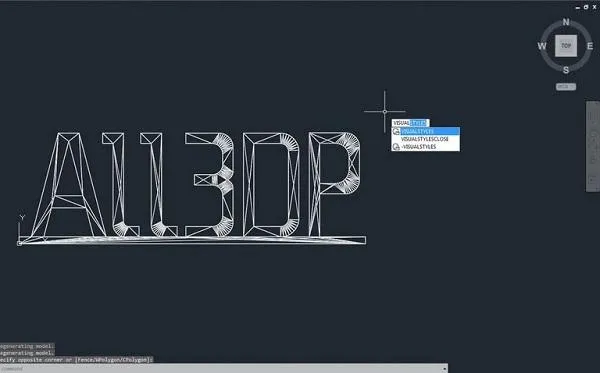 Mô hình 3D đã được nhập thành công vào không gian làm việc AutoCAD 2020 từ tệp .dxf, sẵn sàng để chỉnh sửa.