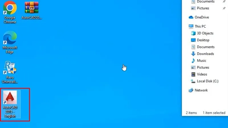 Mở lại ứng dụng AutoCAD 2015 sau khi cài đặt xong