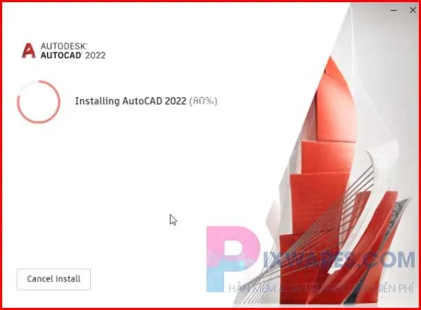 Nhấn nút Install để bắt đầu cài đặt phần mềm AutoCAD 2020 trên máy tính