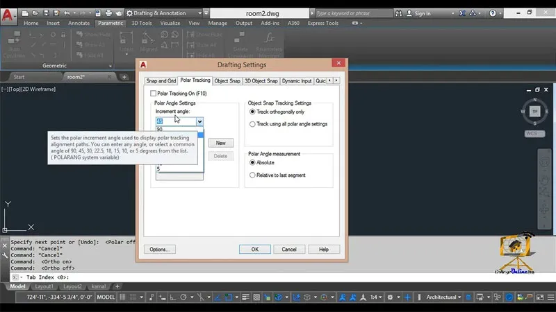Nhập liệu Dynamic Input trực tiếp tại con trỏ trong AutoCAD 2007
