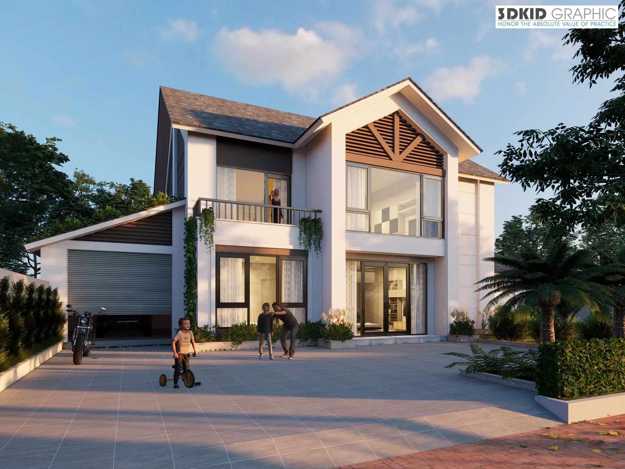 Render Biệt thự ban ngày với Enscape và Revit