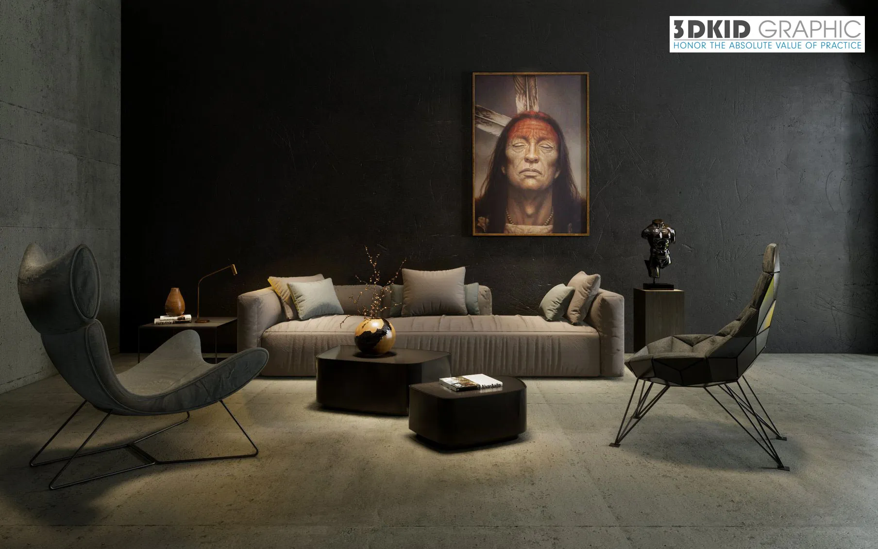 Render Nội thất ban đêm với Enscape và Revit