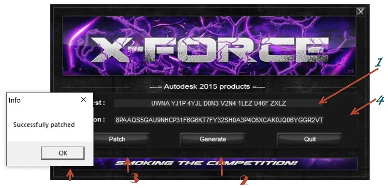Sao chép Request code vào Keygen, tạo Activation code và Patch