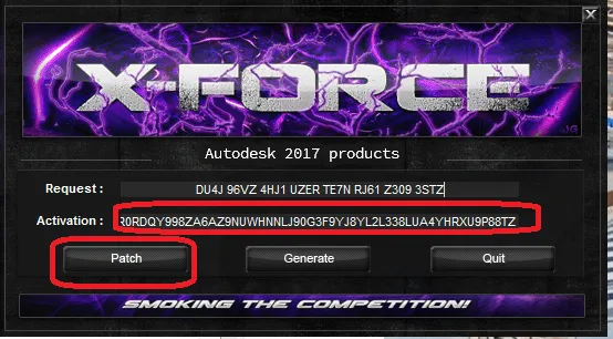 Sau khi tạo mã, nhấn Patch để hoàn tất quá trình trong keygen và sao chép Activation Code để dán vào AutoCAD Electrical 2020.