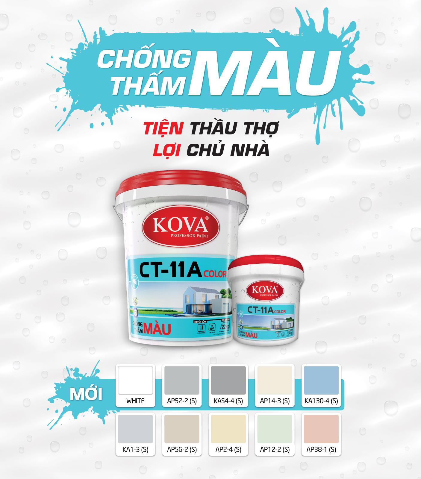 Thi công sơn chống thấm Kova CT 11A lên tường giúp bảo vệ công trình khỏi ẩm mốc và thấm nước