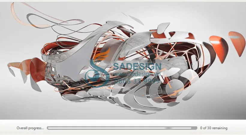 Thanh tiến trình hiển thị quá trình cài đặt Inventor 2017 đang diễn ra