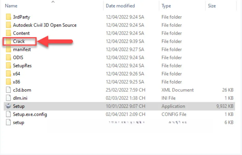 Thư mục chứa các file kích hoạt cần thiết để hoàn tất việc cài đặt Civil 3D 2023.