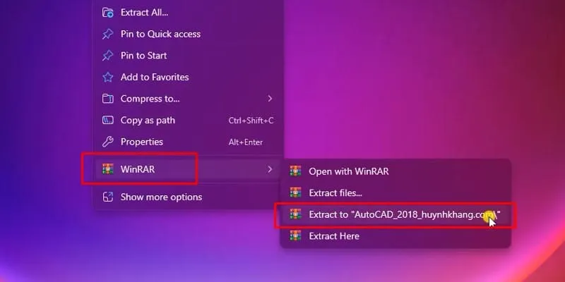 Thư mục phần mềm AutoCAD 2018 đã được giải nén, sẵn sàng cho quá trình cài đặt
