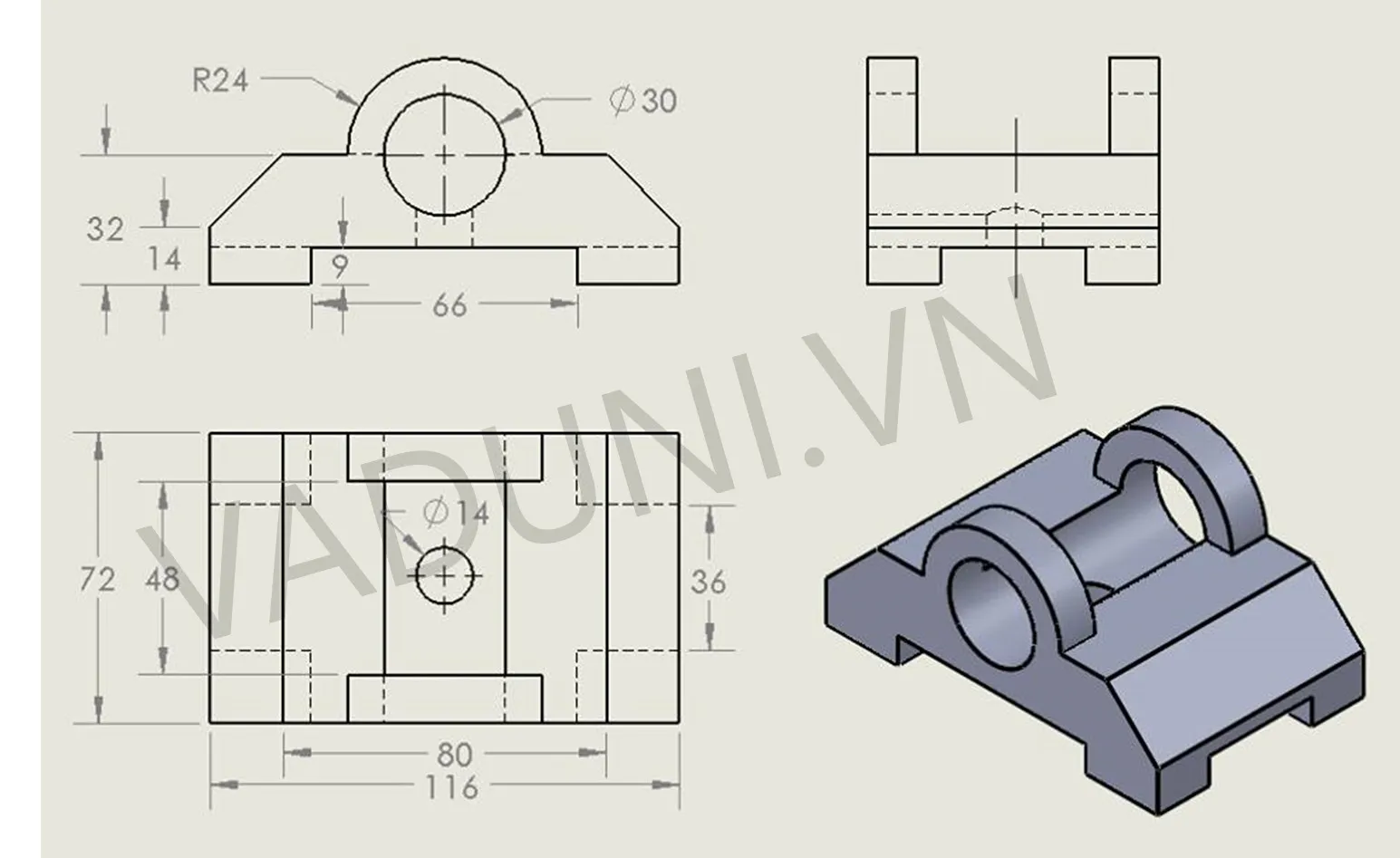 Thực hành vẽ kỹ thuật 2D trên AutoCAD với các bài tập minh họa miễn phí