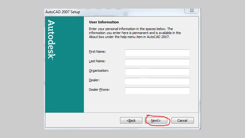 Tiếp tục cài đặt phần mềm AutoCAD 2007
