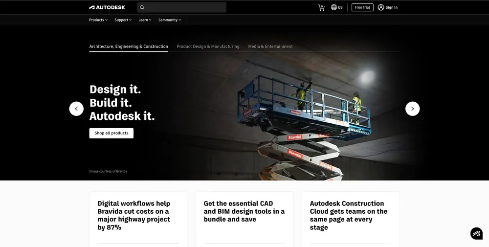 Truy cập trang web Autodesk để tải AutoCAD cho MacBook