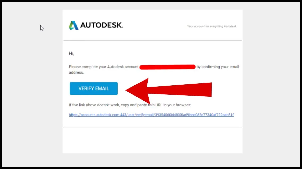 Xác thực địa chỉ email để hoàn tất đăng ký tài khoản Autodesk Student và sử dụng AutoCAD