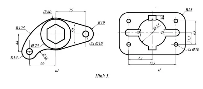 Bài tập cuối cùng về vẽ kết hợp các lệnh cơ bản trong CAD