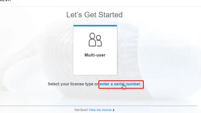 Bấm vào enter a serial number
