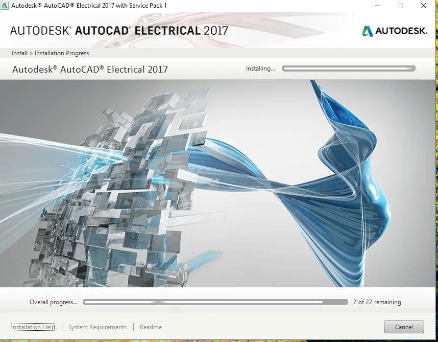 Biểu tượng tiến trình cài đặt AutoCAD Electrical