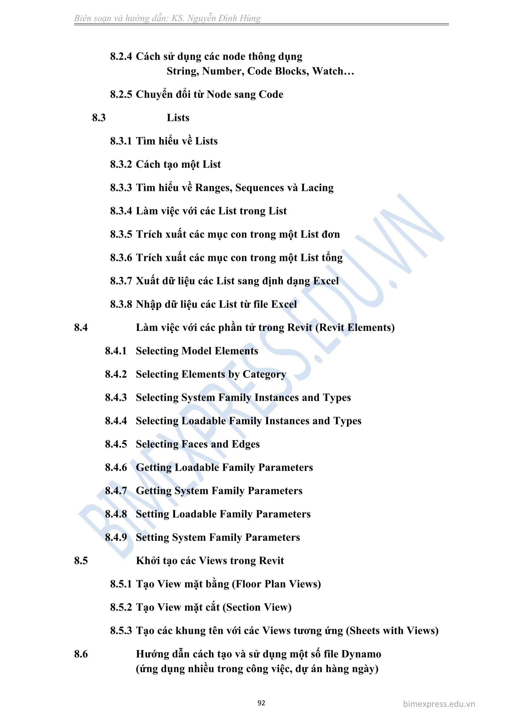 Bóc tách khối lượng trong Revit