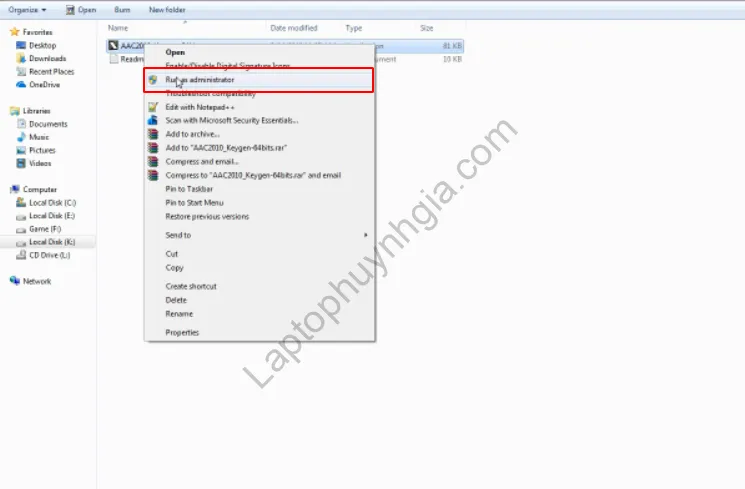 Chạy file Keygen 64-bit cho Autocad 2010
