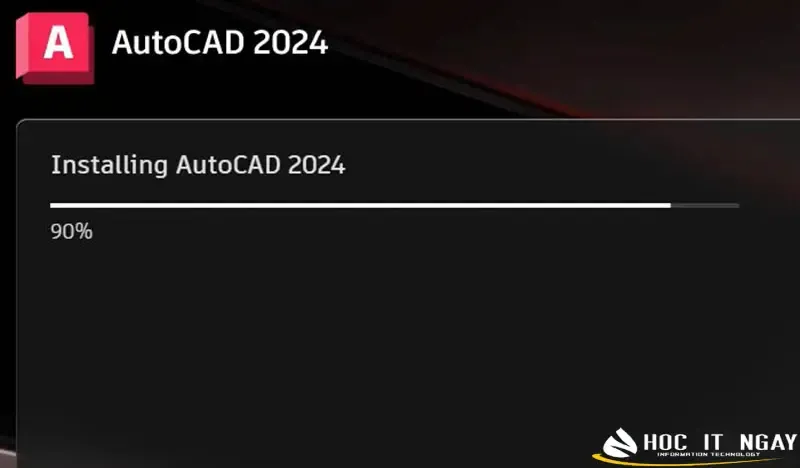 Chờ đợi quá trình cài đặt AutoCAD 2024 hoàn tất