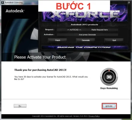 Chọn Activate để kích hoạt phần mềm