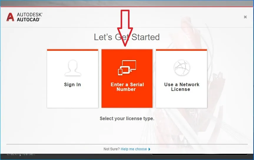 Chọn Enter a Serial Number để nhập mã bản quyền AutoCAD 2018