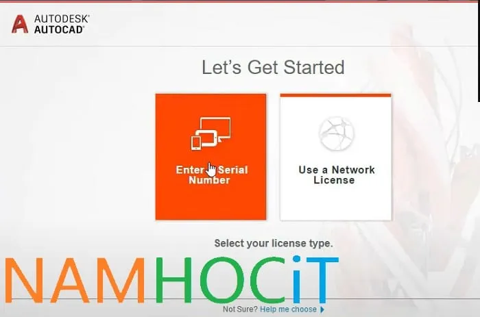 Chọn Enter Serial Number