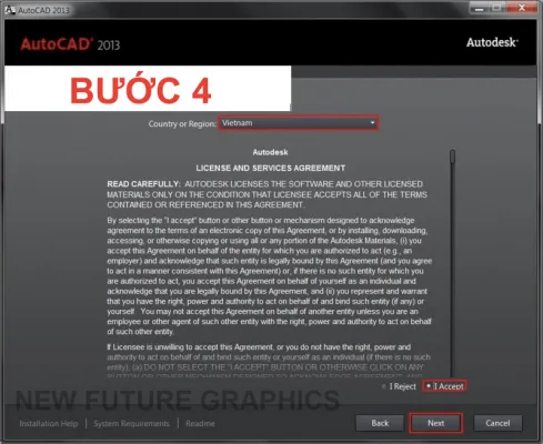 Chọn Quốc gia và Chấp nhận điều khoản