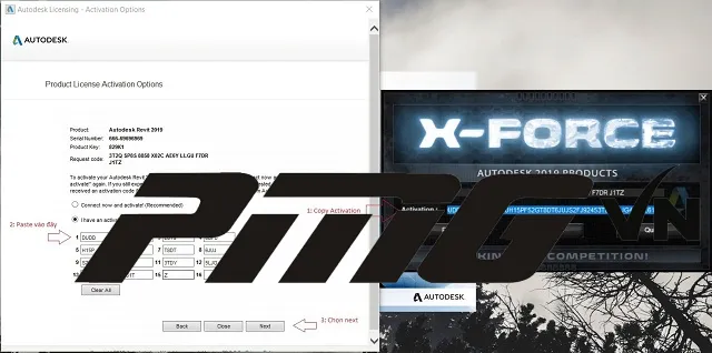 Copy Activation code để hoàn tất crack Revit 2019
