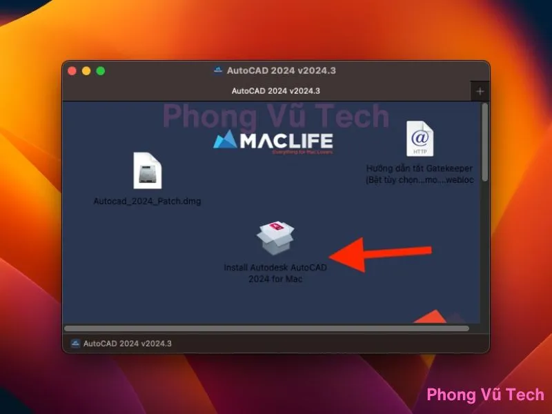 Cửa sổ cài đặt Autocad 2024 cho Mac