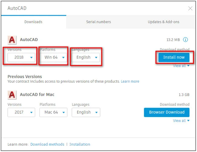 Cửa sổ cấu hình cài đặt AutoCAD